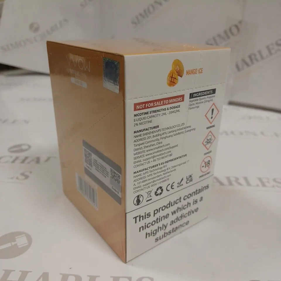 SEALED SMOK VVOW 10-PACK OF DISPOSABLE VAPES - MANGO ICE