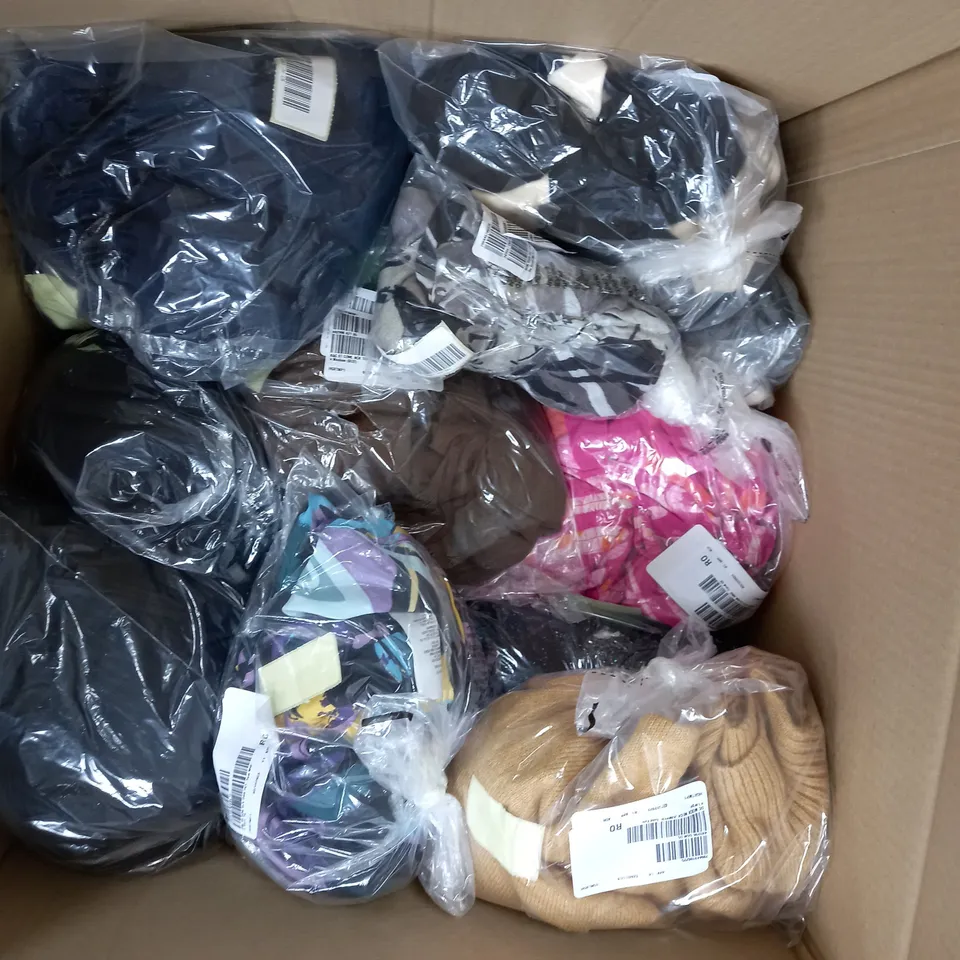 BOX OF ASSORTED CLOTHING ITEMS TO INCLUDE BLAZERS - DRESSES - SHIRTS / COLLECTION ONLY 