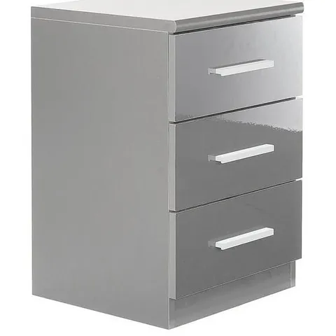 PRAGUE GLOSS 3 DRAWER BEDSIDE CHESTS (SET OF 2) - COLLECTION ONLY