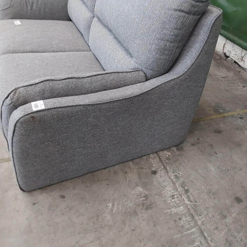 DESIGNER THREE SEATER SOFA GREY FABRIC 
