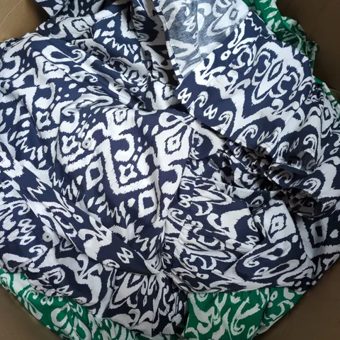 BOX OF APPROXIMATELY 15 ASSORTED CLOTHING ITEMS IN VARIOUS STYLES, SIZES, AND COLOURS - COLLECTION ONLY