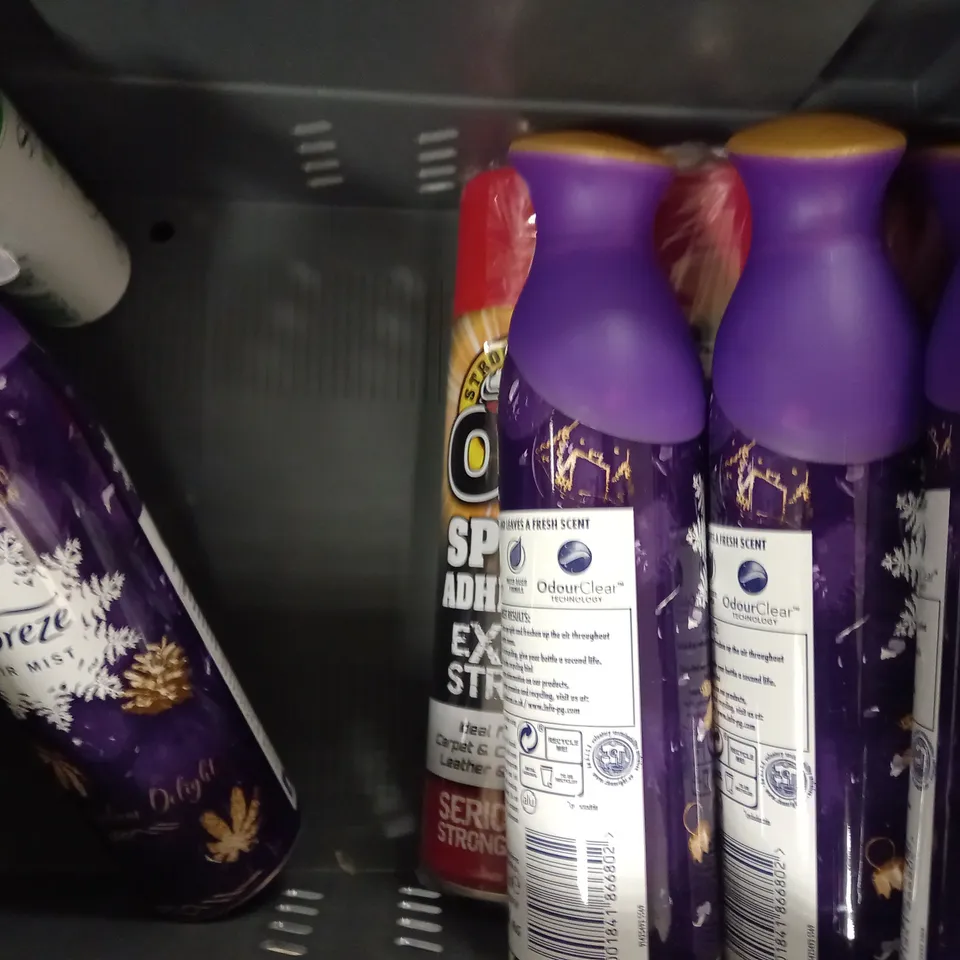 BOX OF APPROX 10 ASSORTED AEROSOLS INCLUDING FEBREEZE AIR MIST, SIMPLE ANTI PERSPIRANT, LYNX FRESH - COLLECTION ONLY