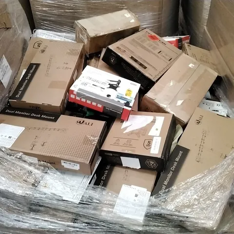 PALLET TO CONTAIN A LARGE QUANTITY TV AND MONITOR WALL/DESK MOUNTS AND BRACKETS // BRANDS AND SIZES VARY