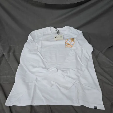 PENFIELD LONG SLEEVE TOP IN BRIGHT WHITE SIZE XL