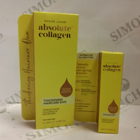 TWO ABSOLUTE COLLAGEN ITEMS INCLUDING THICKENING HAIRCARE DUO (2X50ML) AND MAXERUM (10ML)