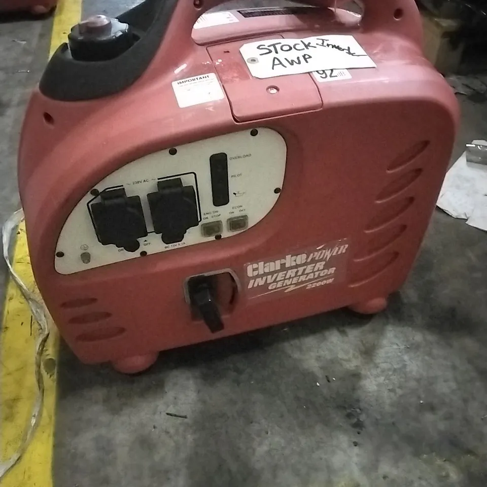 CLARKE IG2200A 2.2KW PETROL INVERTER GENERATOR 