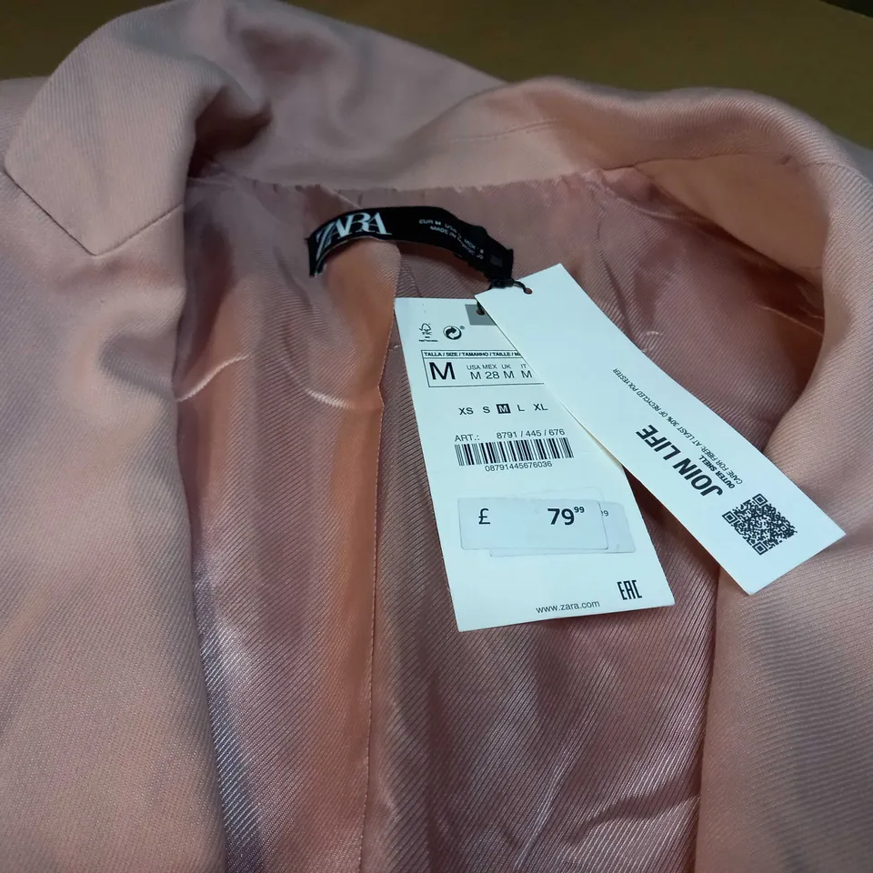 ZARA DUSTY PINK ONE BUTTON BLAZER/JACKET - MEDIUM