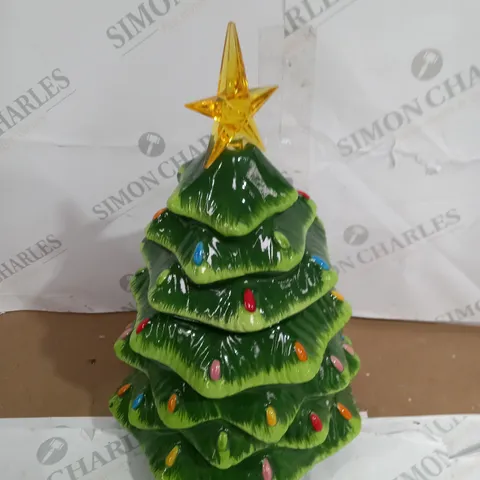 BOXED MR CHRISTMAS LIGHT UP NOSTALGIC TREE COOKIE JAR