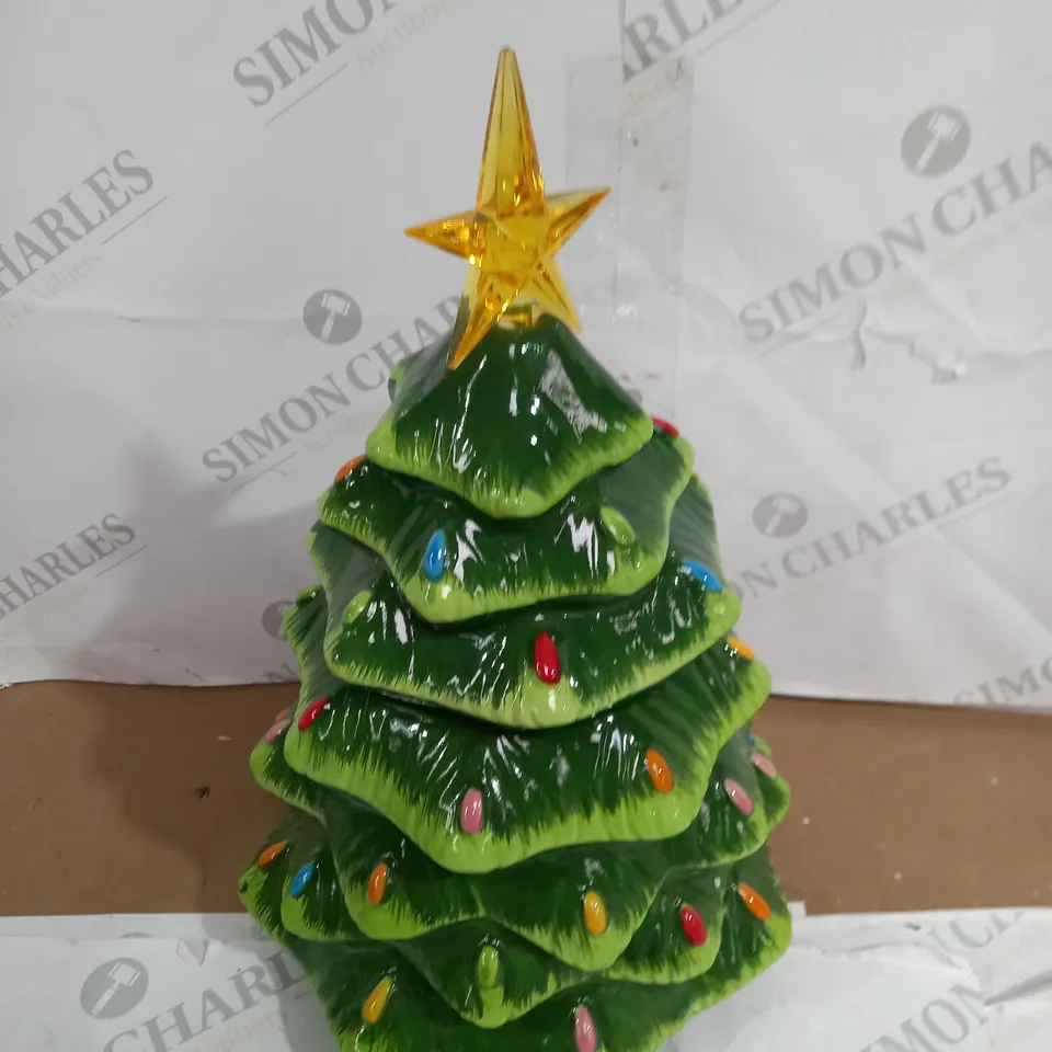BOXED MR CHRISTMAS LIGHT UP NOSTALGIC TREE COOKIE JAR