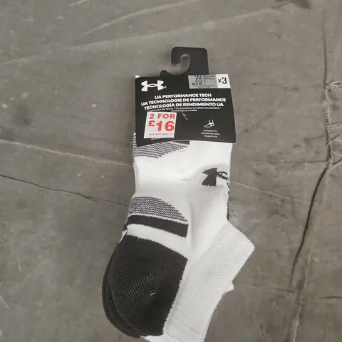 UNDER ARMOUR UA PERFORMANCE TECH SOCKS – PACK OF 3