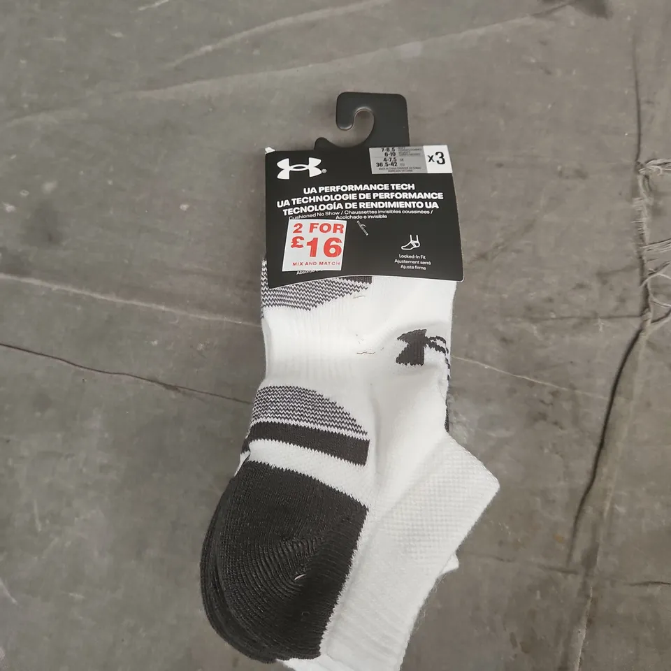 UNDER ARMOUR UA PERFORMANCE TECH SOCKS – PACK OF 3