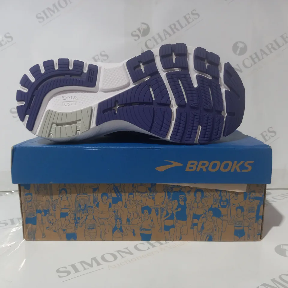 BOXED PAIR OF BROOKS ADRENALINE GTS 22 SHOES IN PURPLE UK SIZE 3.5