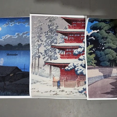 COLLECTION OF 3 JAPANESE ART PRINTS BY KAWASE HASUI