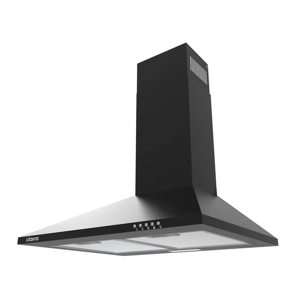 BOXED CIARRA 60CM PYRAMID WALL MOUNTED COOKER HOOD CBCB6201