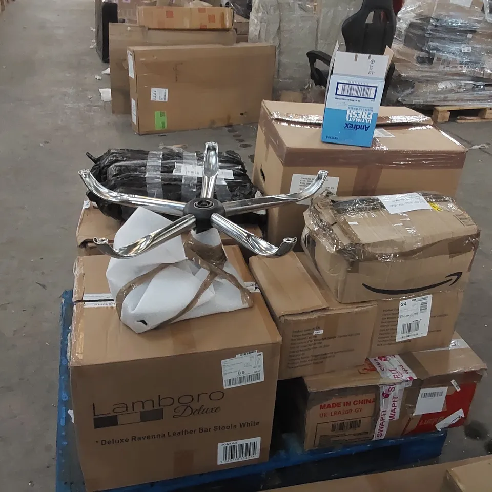 PALLET OF ASSORTED CONSUMER PRODUCTS/FURNITURE PARTS 