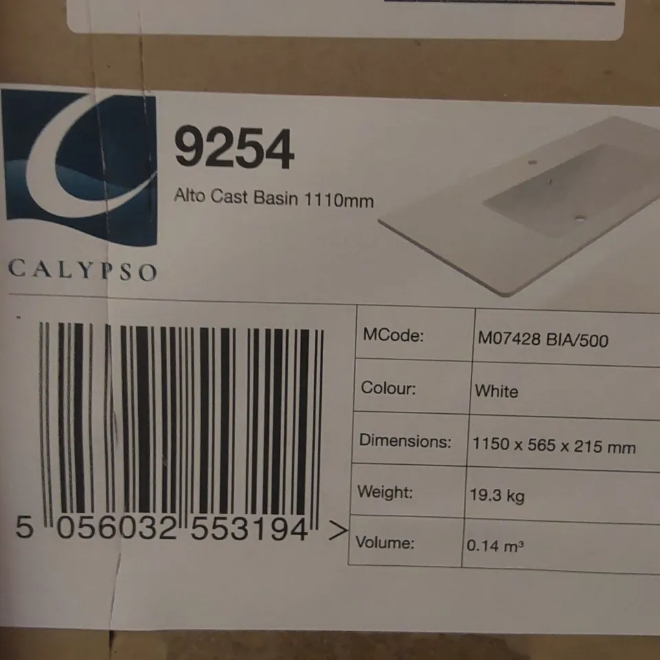 PALLET CONTAINING APPROXIMATELY 14x BOXED CALYPSO BATHROOM BASINS 