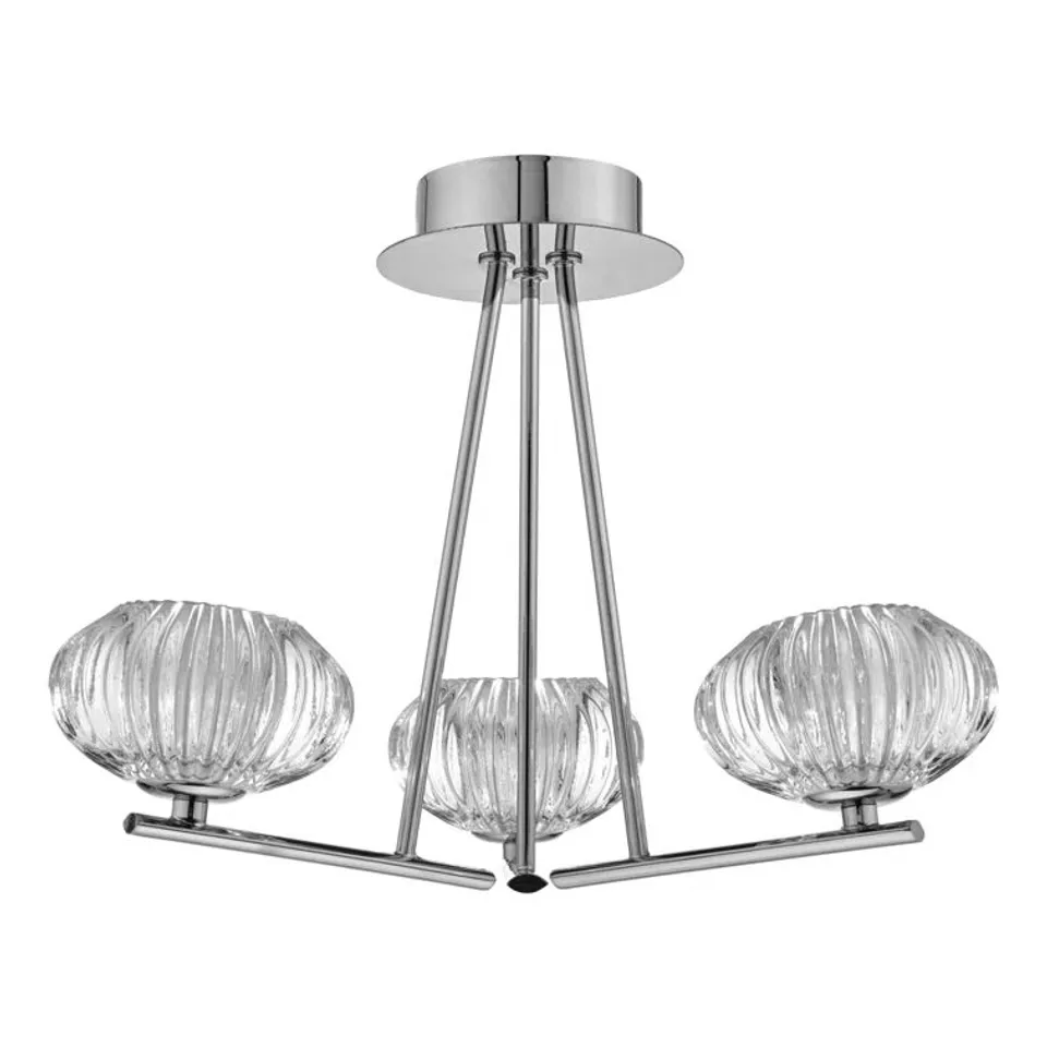 BOXED ROSELYN 3-LIGHT SEMI FLUSH MOUNT