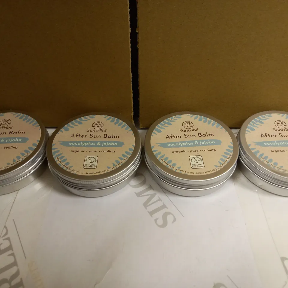 LOT OF 4 SUNTRIBE EUCALYPTUS & JOJOBA AFTER SUN BALM 