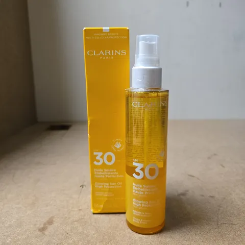 CLARINS PARIS SPF 30 GLOWING SUN OIL 150ML