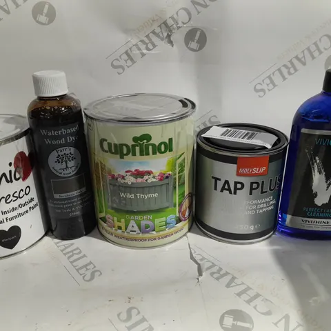 BOX OF APPROX 8 ASSORTED ITEMS TO INCLUDE - FRENCHIC AL FRESCO BLACKJACK - LATEX CLEANING - TAP PLUS REAMING & TAPPING ECT