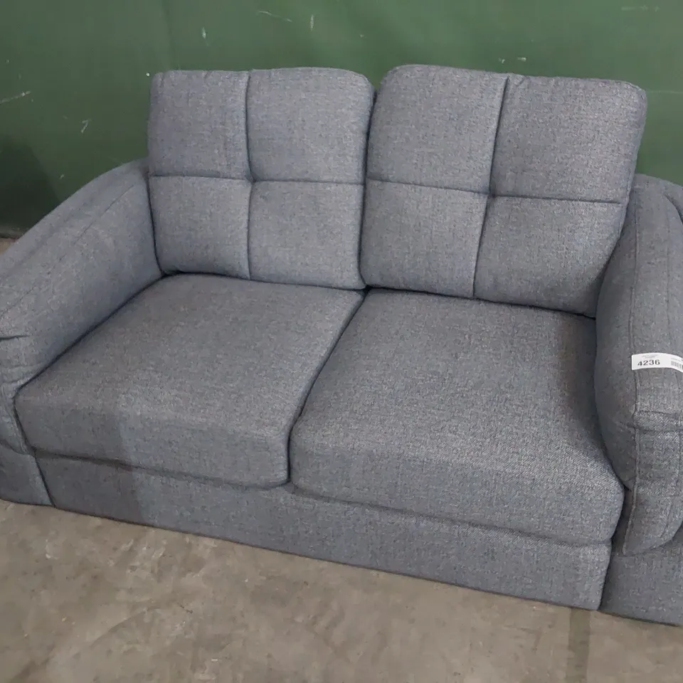 DESIGNER TWO SEATER SOFA DARK GREY FABRIC 