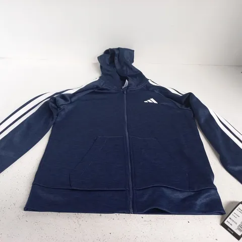 ADIDAS TRAINING ESS FLC 3S JACKET – DARK BLUE, UK M 10-12