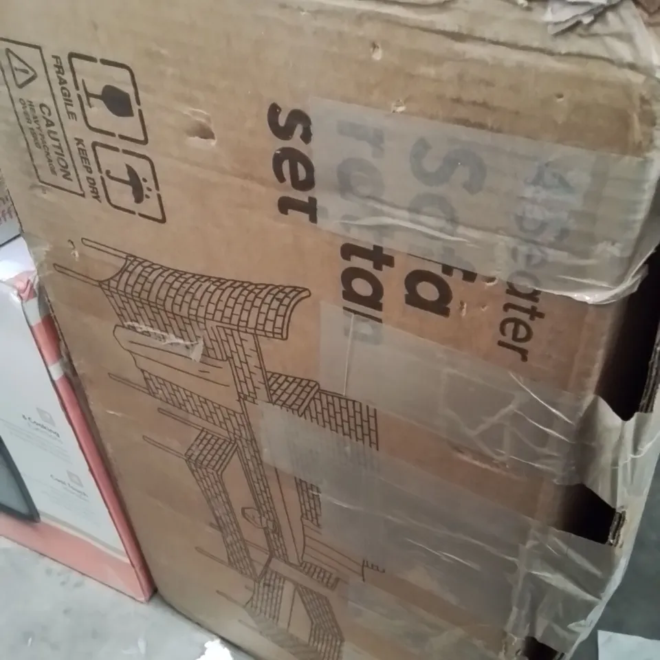 BOXED KEPLIN 4 SEATER SOFA RATTAN SET BLACK