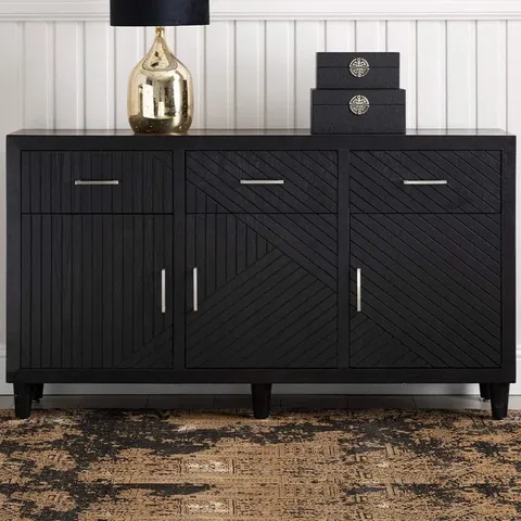 BOXED JINEY 140CM WOODEN SIDEBOARD 3 DOOR 3 DRAWER BUFFET CABINET