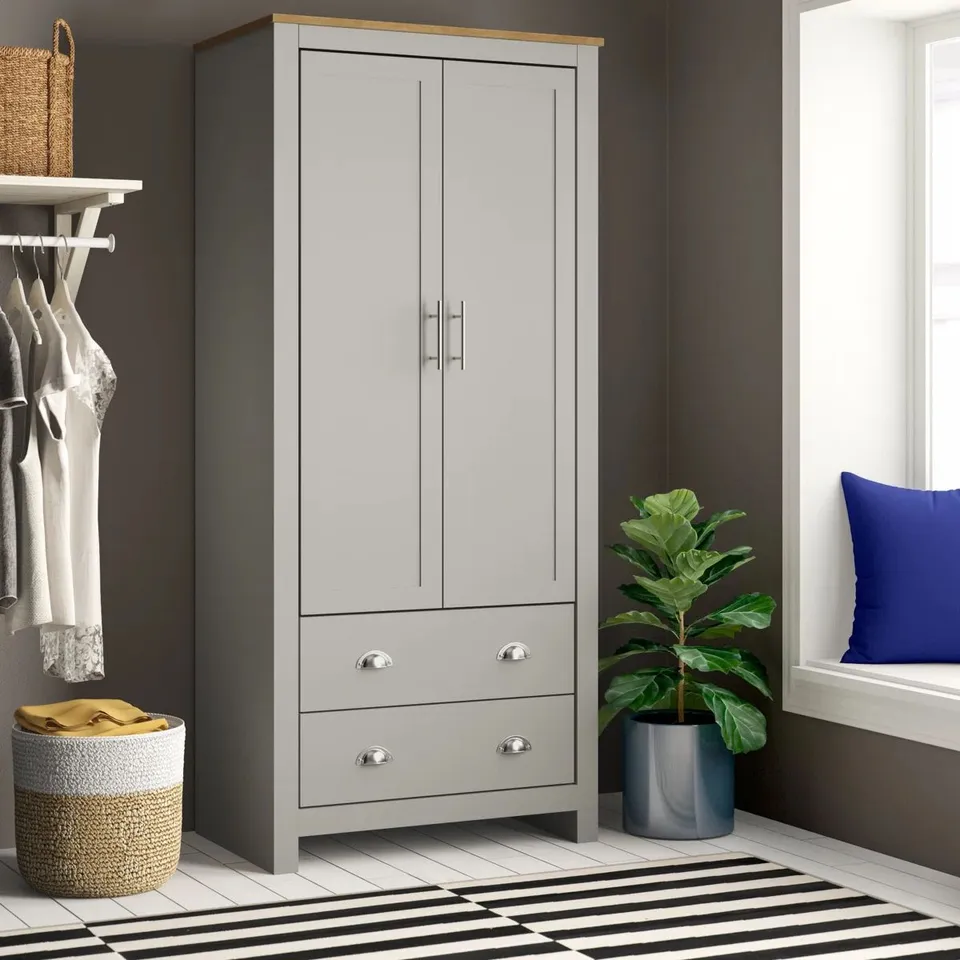 BOXED LORETTA 2 DOOR WARDROBE (2 BOXES)