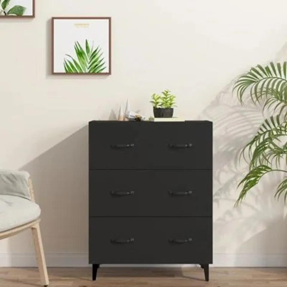 BOXED VALJEAN 6 DRAWER 69.5CM W CHEST OF DRAWERS - BLACK (1 BOX)