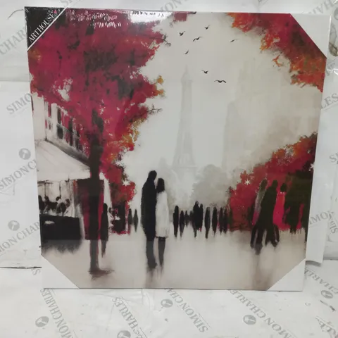 BOXED ARTHOUSE 'THE LOVERS' ART PRINT ON CANVAS 60X60CM APPROX.