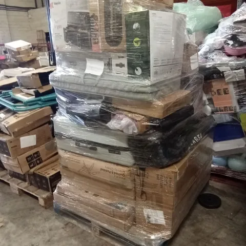 PALLET OF ASSORTED E-COMMERCE GOODS AND PRODUCTS TO INCLUDE; CAMPING CHAIRS, AIR FRYERS, VACUUM CLEANER, SUITCASES, RATTAN SET, SOFT PLAYPEN ETC