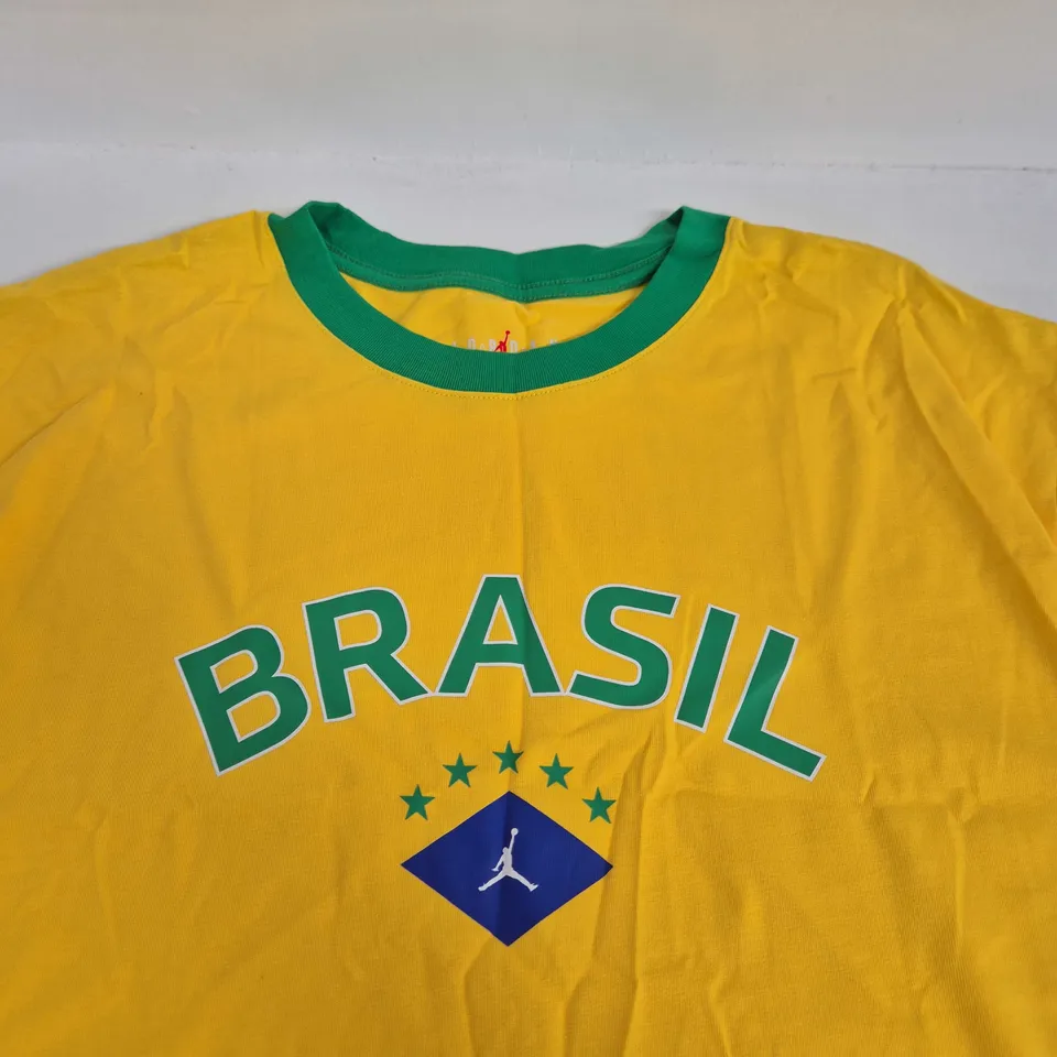 AIR JORDAN BRAZIL-INSPIRED YELLOW FOOTBALL SHIRT - LARGE