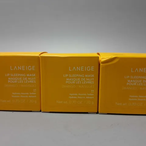 3 BOXED LANEIGE LIP SLEEPING MASK (3 x 20g)