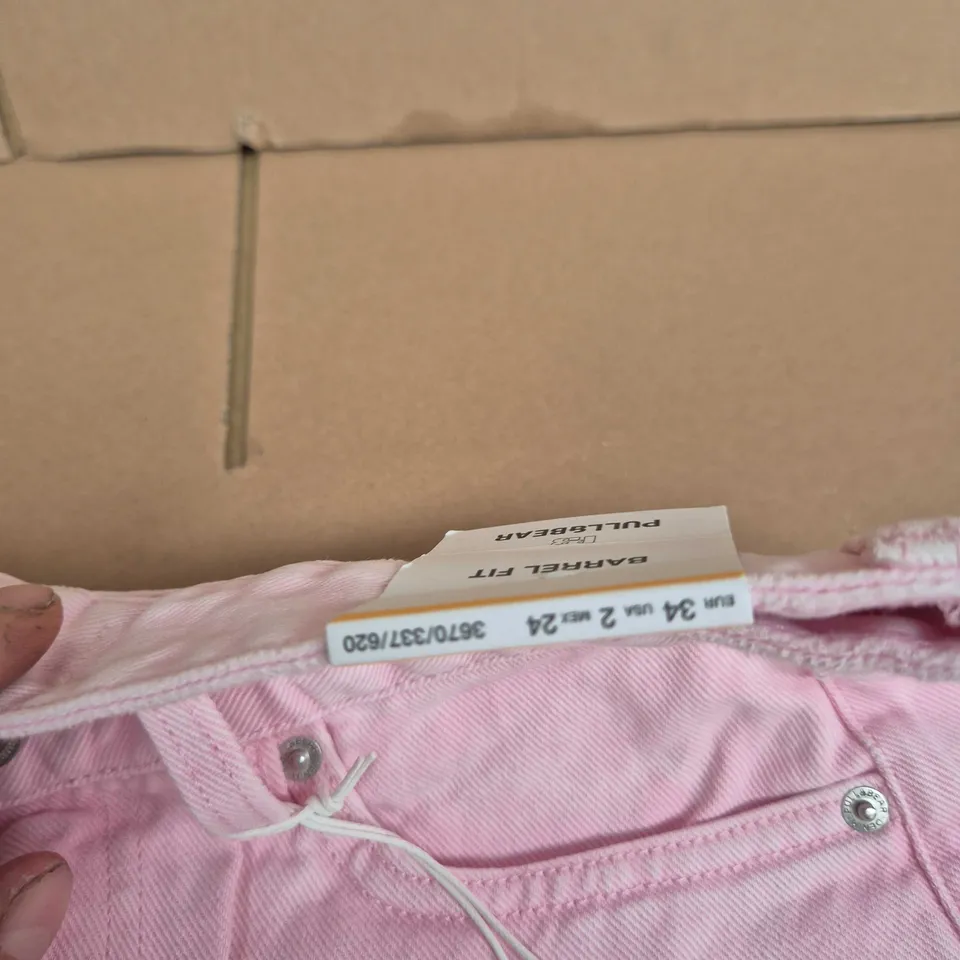 PULL & BEAR PINK JEANS, WOMEN'S – UK 6 (EU 34)