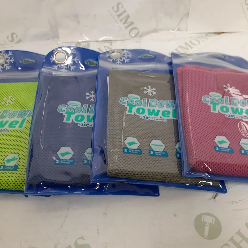 BOXED AQUA LASER SET OF 4 COOL DOWN TOWELS