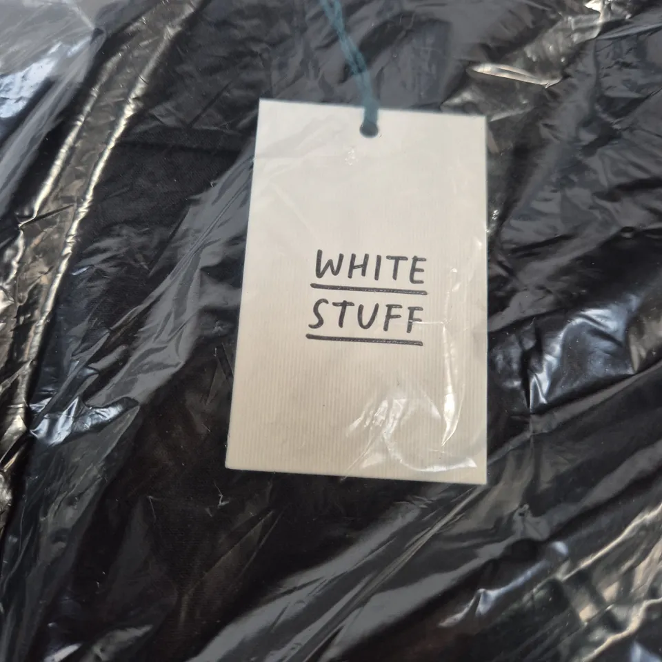 WHITE STUFF BELLE WIDE LEG CROPPED TROUSERS – UK 14 (EU 42, US 10), PURE BLACK