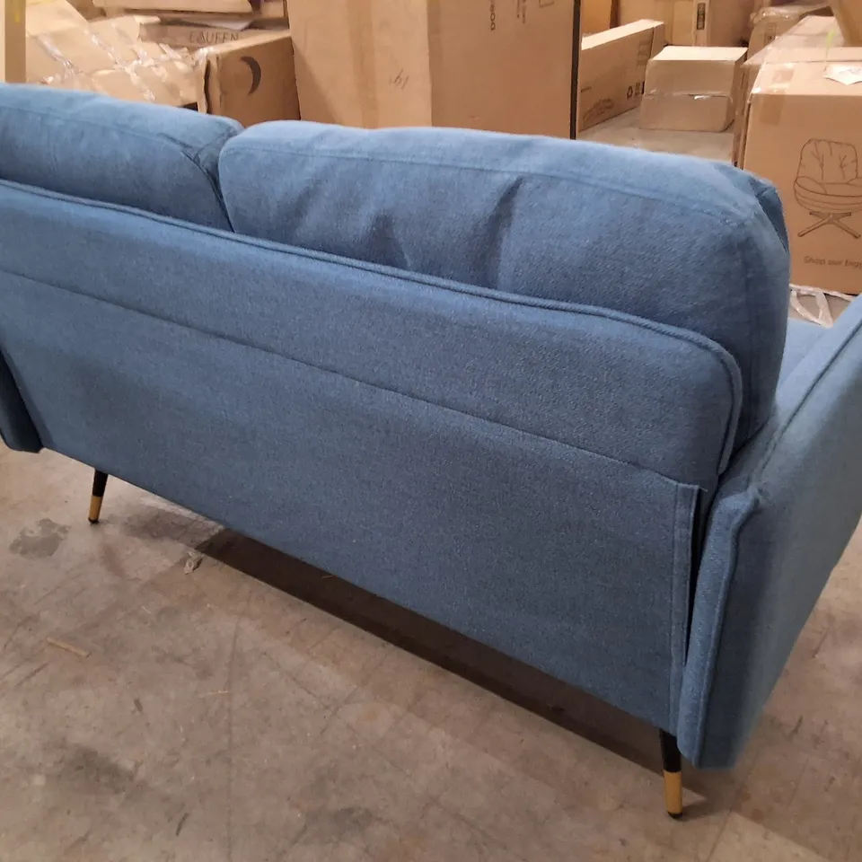 TOBERGILL 2 SEATER LINING LOOK TUFTED SOFA - BLUE