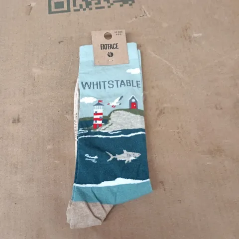 FATFACE WHITSTABLE SOCKS – COASTAL LIGHTHOUSE DESIGN, UK SIZE 6.5-9 (MEN'S)