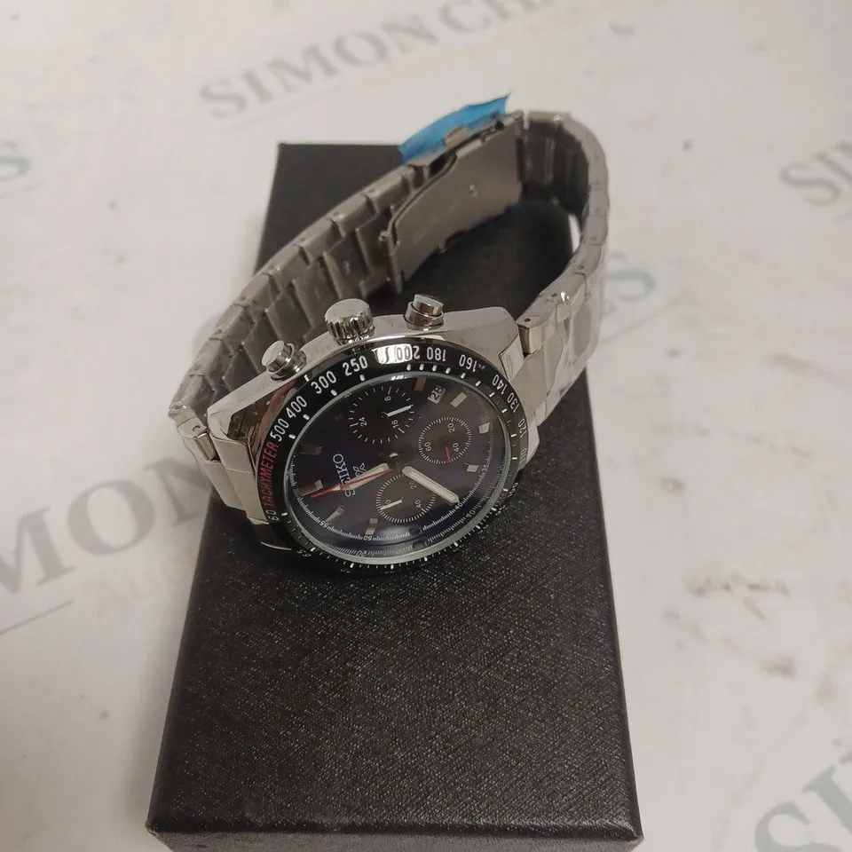 BOXED SEIKO WATCH - STAINLESS STEEL - SUB DIAL - WATER RESISTANT. 