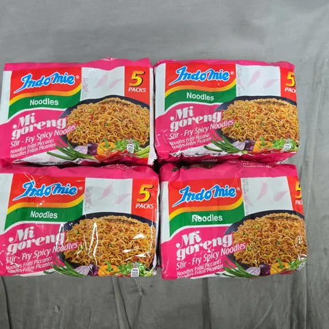 LOT OF 4 5-PACKS OF 80G INDO-MIE MI GORENG SPICY NOODLES