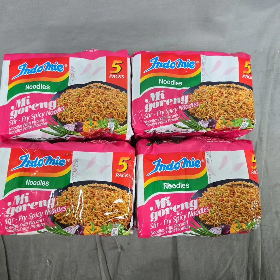 LOT OF 4 5-PACKS OF 80G INDO-MIE MI GORENG SPICY NOODLES
