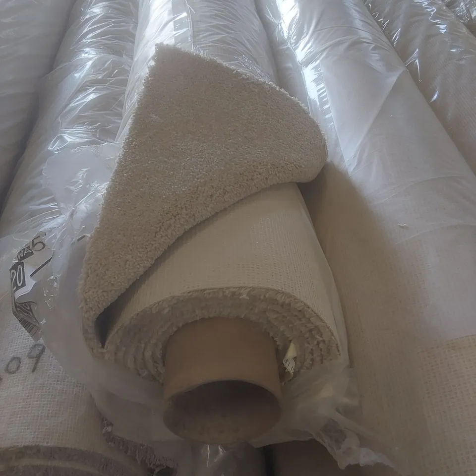 ROLL OF QUALITY SHEPHERD TWIST AB IVORY PEARL CARPET // SIZE: APPROX 4 X 4.7m