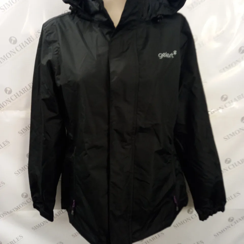 GELERT BLACK ZIP THROUGH JACKET - UK 14