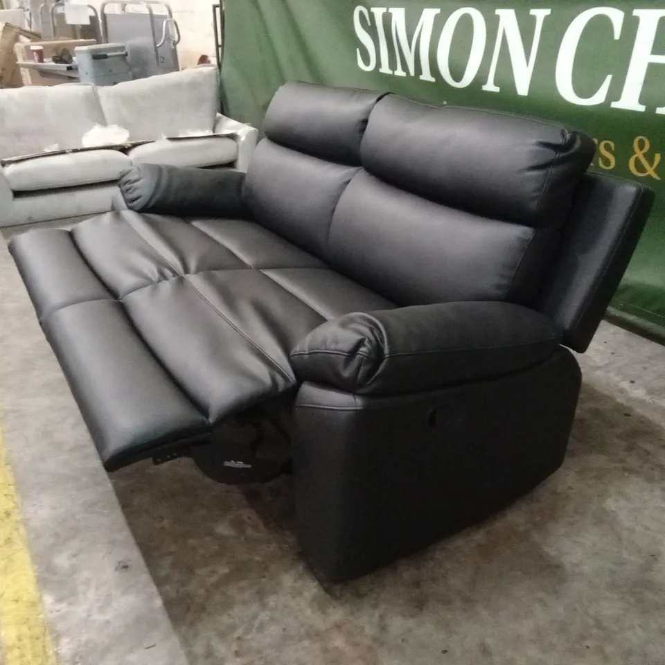 EDISON 3 SEATER LUXURY FAUX LEATHER MANUAL RECLINER SOFA RRP £799