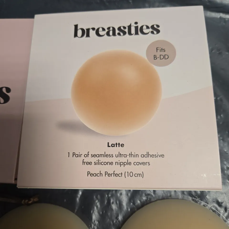 BREASTIES NIPPLE COVERS – LATTE (PEACH PERFECT), 1 PAIR, 10 CM, FITS B-DD