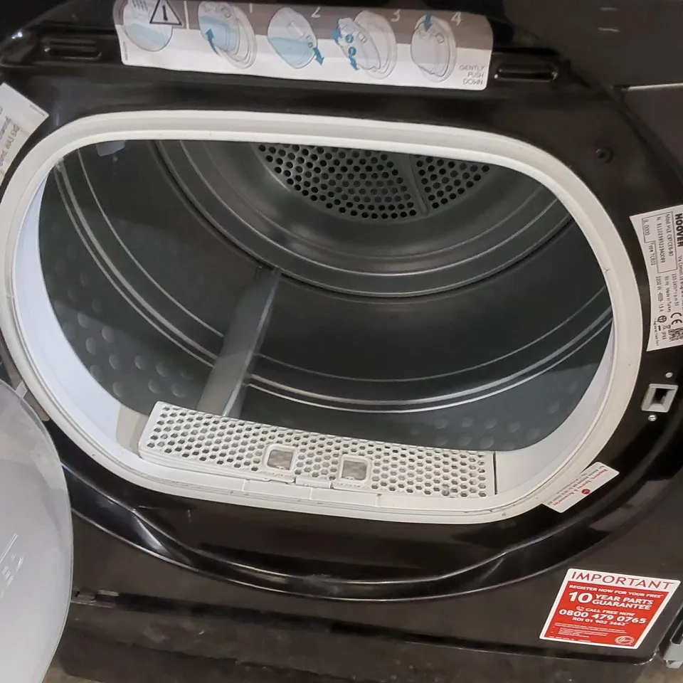 HOOVER H-DRY 300 FREESTANDING 9KG CONDENSER TUMBLE DRYER IN BLACK, MODEL: HLEC9TCEB