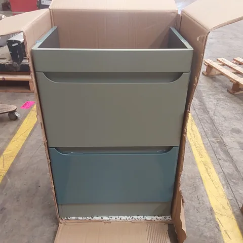 BOXED VELDEAU 2 DRAWER VANITY UNIT - WILLOW GREEN 