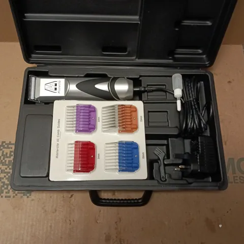 MASTERCLIP PREMIUM PROFESSIONAL HAIR CLIPPER KIT WITH COLOUR GUIDE COMBS – CASE INCLUDED