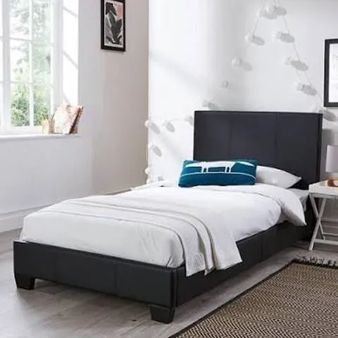 BOXED ELLIS FAUX LEATHER SINGLE BEDFRAME